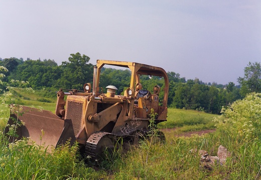 Bulldozer above the creek